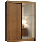 Guarda-Roupa Solteiro Madesa Dallas 2 Portas de Correr com Espelho 2 Gavetas Rustic