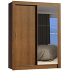 Guarda-Roupa Solteiro Madesa Dallas Plus 2 Portas de Correr com Espelho 4 Gavetas Rustic