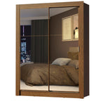 Guarda-Roupa Solteiro Madesa Denver 2 Portas de Correr de Espelho Rustic