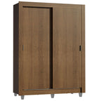 Guarda-Roupa Solteiro Madesa Dallas 2 Portas de Correr 2 Gavetas com Pés Rustic
