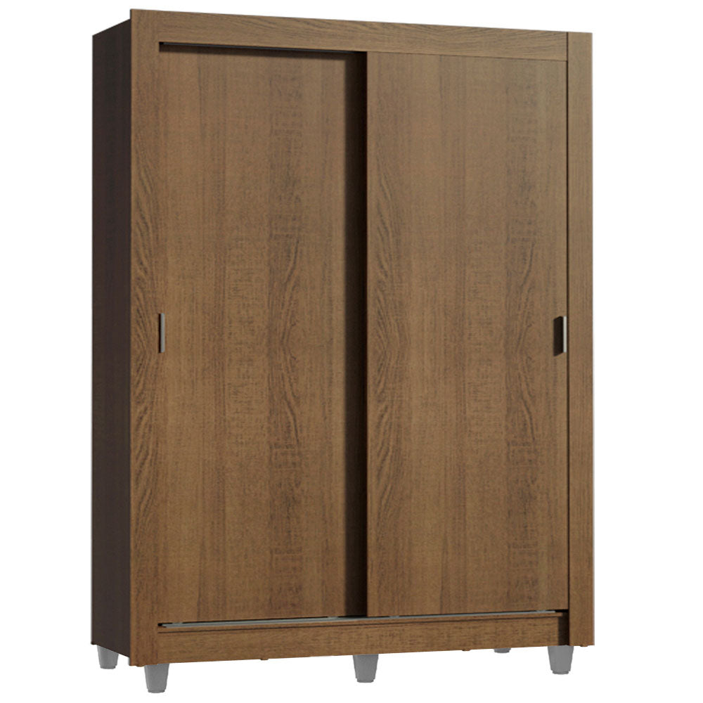 Guarda-Roupa Solteiro Madesa Dallas Plus 2 Portas de Correr 4 Gavetas com Pés Rustic