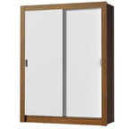 Guarda-Roupa Solteiro Madesa Denver 2 Portas de Correr Rustic/Branco
