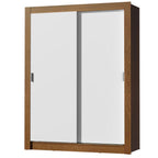 Guarda-Roupa Solteiro Madesa Dallas Plus 2 Portas de Correr 4 Gavetas Rustic/Branco