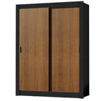 Guarda-Roupa Solteiro Madesa Dallas Plus 2 Portas de Correr 4 Gavetas Preto/Rustic