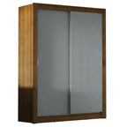 Guarda-Roupa Solteiro Madesa Denver 2 Portas de Correr Rustic/Cinza