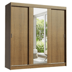 Guarda-Roupa Casal 3 Portas de Correr com Espelho Rustic Madesa Reno