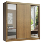 Guarda-Roupa Casal Madesa Reno 3 Portas de Correr com Espelhos Rustic