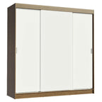 Guarda-Roupa Casal Madesa Reno 3 Portas de Correr Rustic/Branco