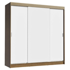 Guarda-Roupa Casal Madesa Reno 3 Portas de Correr Rustic/Branco