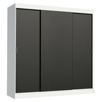 Guarda-Roupa Casal Madesa Reno 3 Portas de Correr Branco/Preto