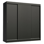 Guarda-Roupa Casal Madesa Reno 3 Portas de Correr Preto
