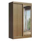 Guarda-Roupa Solteiro Madesa Tokio 2 Portas de Correr com Espelho 2 Gavetas Rustic