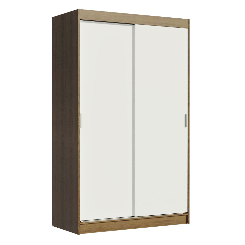 Guarda-Roupa Solteiro Madesa Tokio 2 Portas de Correr 2 Gavetas Rustic/Branco