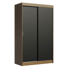 Guarda-Roupa Solteiro Madesa Tokio 2 Portas de Correr 2 Gavetas Rustic/Preto