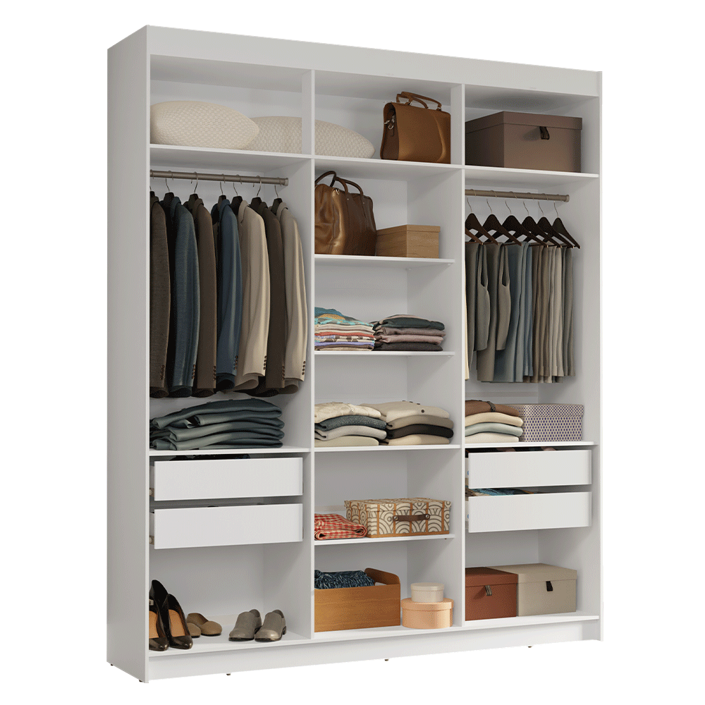 Guarda-Roupa Closet 4 Gavetas 180 cm Branco Venus Madesa