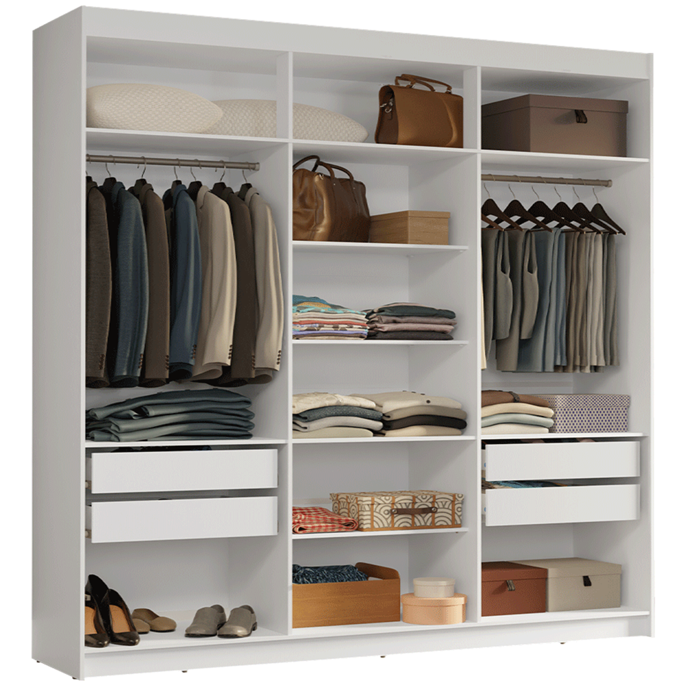 Guarda-Roupa Closet 4 Gavetas 180 cm Branco Venus Madesa