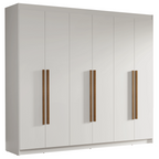 Guarda-Roupa Casal 6 Portas Batentes Branco/Branco/Rustic Venus Madesa