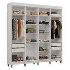 Guarda-Roupa Closet com Pés 4 Gavetas 216cm Branco Venus Madesa