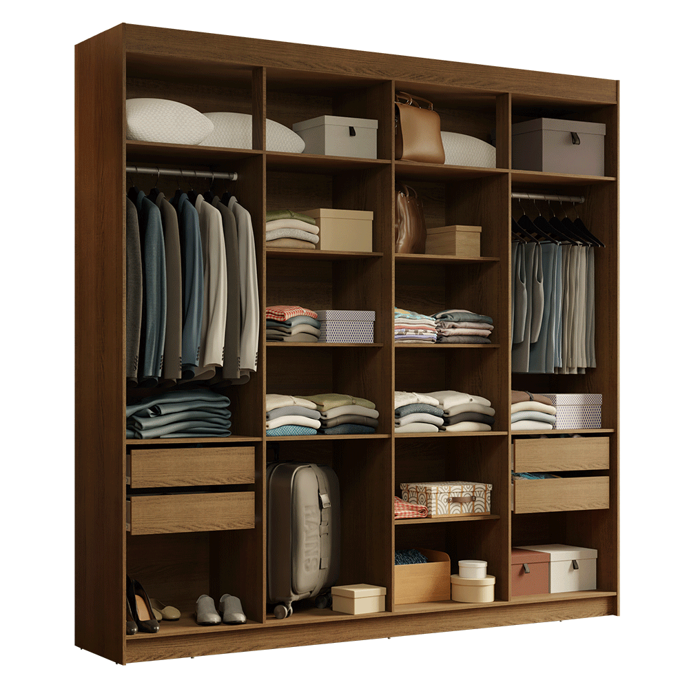 Guarda-Roupa Closet 4 Gavetas 216 cm Rustic Venus Madesa