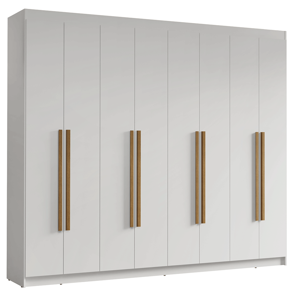 Guarda-Roupa Casal 8 Portas Batentes Branco/Branco/Rustic Venus Madesa