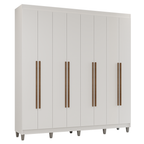 Guarda-Roupa Casal com Pés 8 Portas Batentes Branco/Branco/Rustic Venus Madesa