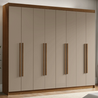 Guarda-Roupa Casal 8 Portas Batentes Rustic/Crema/Rustic Venus Madesa