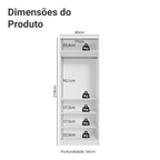 Guarda-Roupa Modulado 2 Portas com Espelho 4 Prateleiras 1 Cabideiro Branco Neo Madesa