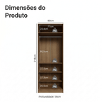 Guarda-Roupa Modulado 2 Portas 4 Prateleiras 1 Cabideiro Rustic/Crema Neo Madesa