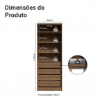 Guarda-Roupa Modulado 2 Portas 4 Gavetas 4 Prateleiras Rustic/Crema Neo Madesa