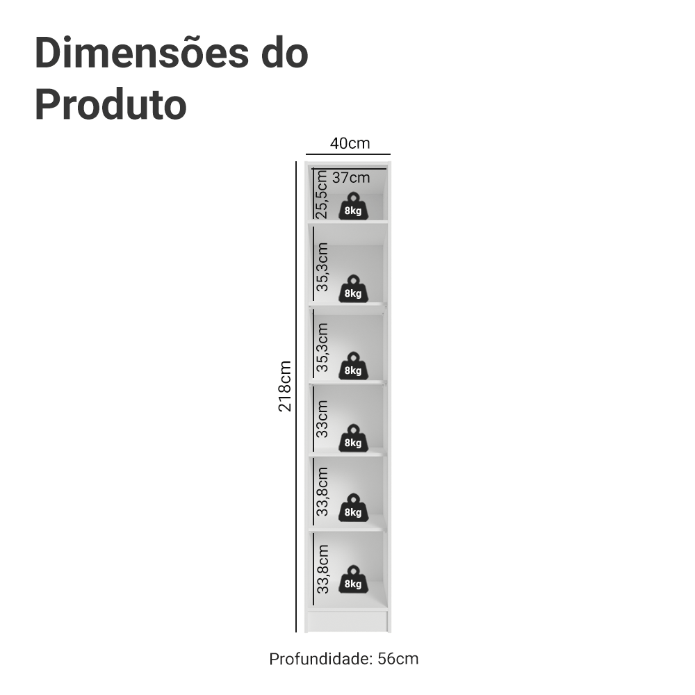 Guarda-Roupa Modulado 1 Porta Branco Neo Madesa