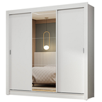 Guarda-Roupa Casal 3 Portas de Correr com Espelho Branco Nobre Madesa