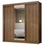Guarda-Roupa Casal 3 Portas de Correr com Espelho Rustic Nobre Madesa