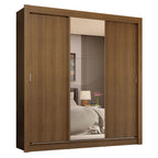 Guarda-Roupa Casal 3 Portas de Correr com Espelho 4 Gavetas Rustic Sublime Plus Madesa