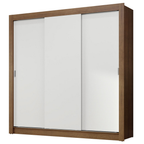 Guarda-Roupa Casal 3 Portas de Correr Rustic/Branco Nobre Madesa