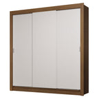 Guarda-Roupa Casal 3 Portas de Correr Rustic/Branco Sublime Madesa