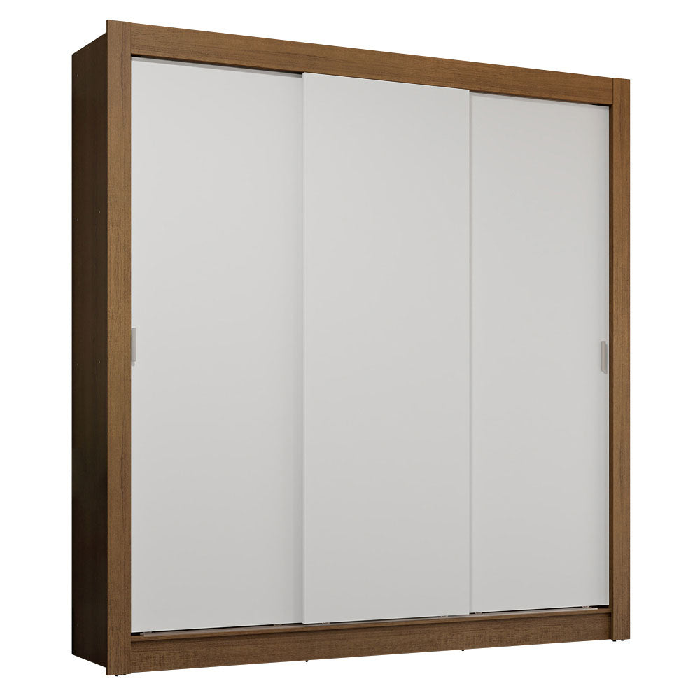 Guarda-Roupa Casal 3 Portas de Correr Rustic/Branco Sublime Plus Madesa