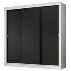 Guarda-Roupa Casal 3 Portas de Correr Branco/Preto Nobre Madesa