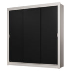 Guarda-Roupa Casal 3 Portas de Correr Branco/Preto Sublime Madesa
