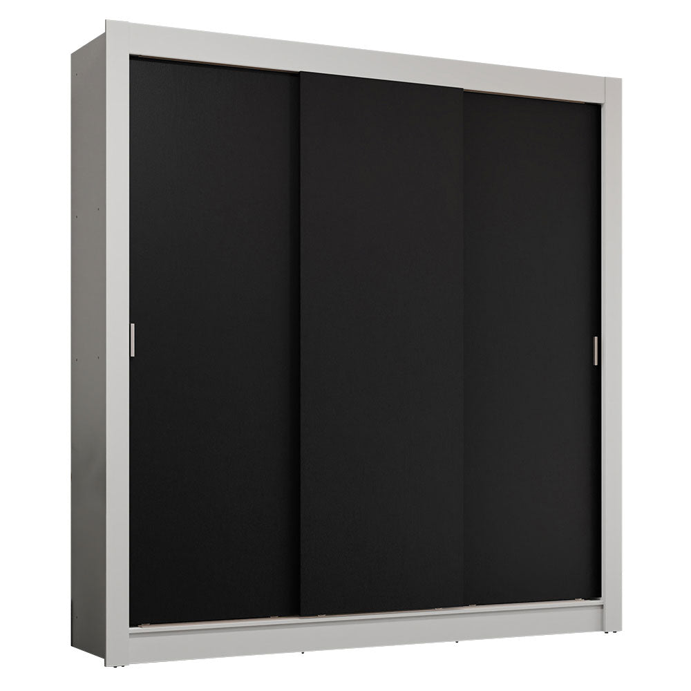 Guarda-Roupa Casal 3 Portas de Correr Branco/Preto Sublime Plus Madesa