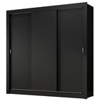Guarda-Roupa Casal 3 Portas de Correr Preto Nobre Madesa