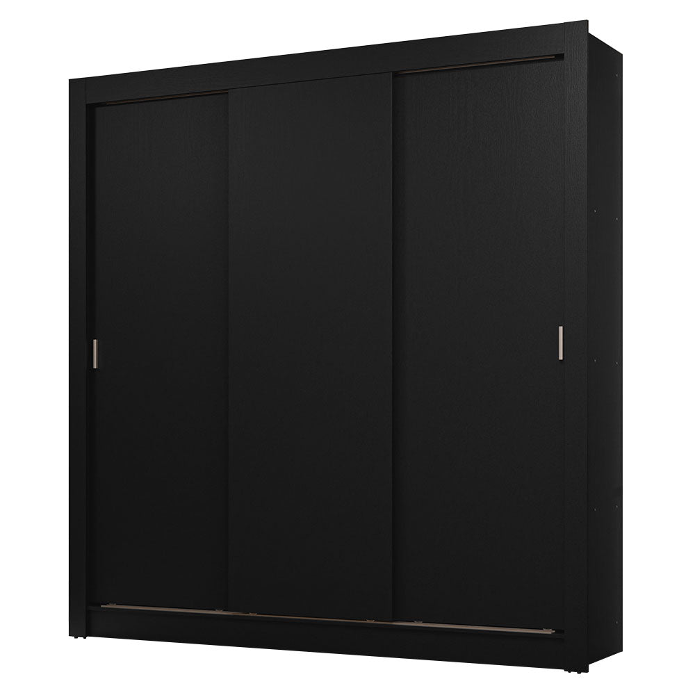 Guarda-Roupa Casal 3 Portas de Correr Preto Sublime Madesa