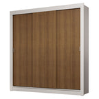 Guarda-Roupa Casal 3 Portas de Correr Branco/Rustic Sublime Madesa