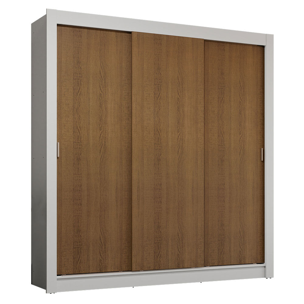 Guarda-Roupa Casal 3 Portas de Correr Branco/Rustic Sublime Plus Madesa