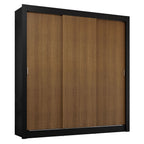 Guarda-Roupa Casal 3 Portas de Correr Preto/Rustic Sublime Plus Madesa