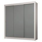 Guarda-Roupa Casal 3 Portas de Correr Branco/Cinza Sublime Madesa