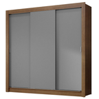 Guarda-Roupa Casal 3 Portas de Correr Rustic/Cinza Nobre Madesa