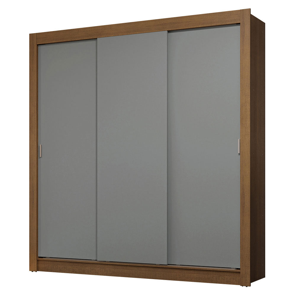 Guarda-Roupa Casal 3 Portas de Correr Rustic/Cinza Sublime Madesa