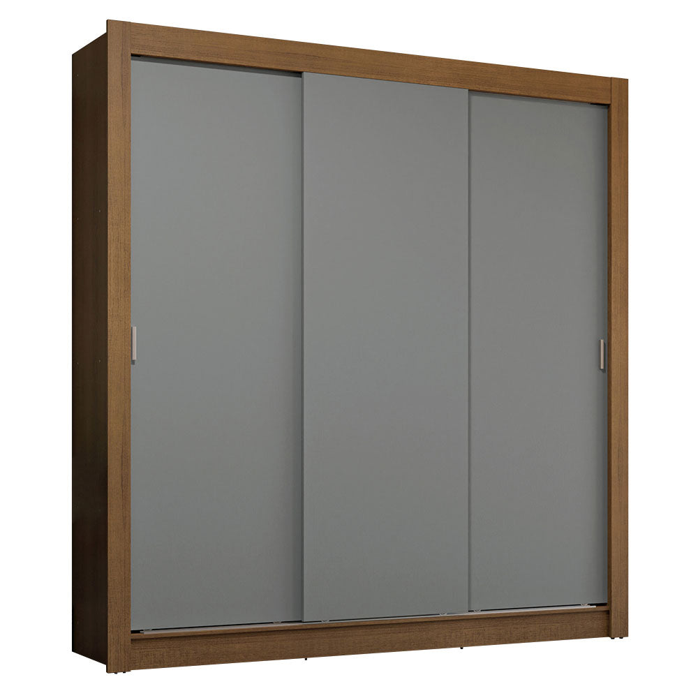 Guarda-Roupa Casal 3 Portas de Correr Rustic/Cinza Sublime Plus Madesa