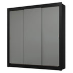 Guarda-Roupa Casal 3 Portas de Correr Preto/Cinza Sublime Madesa