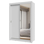 Guarda-Roupa Solteiro 2 Portas de Correr com Espelho 2 Gavetas Branco Vivare Madesa